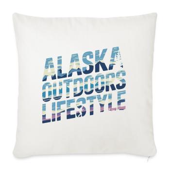 Alaska Outdoors Lifestyle für einen Wanderer und - Sofakissenbezug 45 x 45 cm - Naturweiß  - Vorne