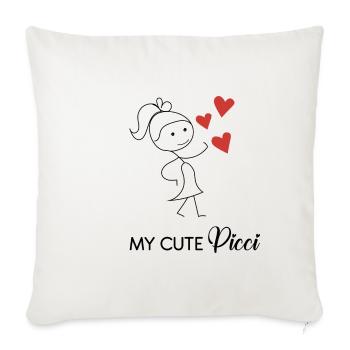 Cute Girl with Little Hearts - Sofa pillowcase 17,3'' x 17,3'' (45 x 45 cm) - natural white - Front