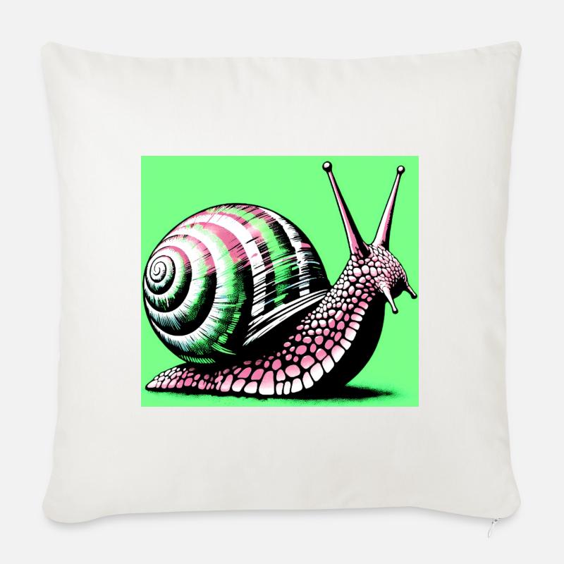 Escargot - Housse de coussin décorative 45 x 45 cm - blanc nature
