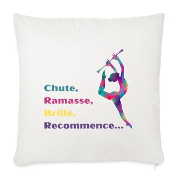 Chute-_Ramasse-_Recommence-- - Housse de coussin décorative 45 x 45 cm - blanc nature - Devant