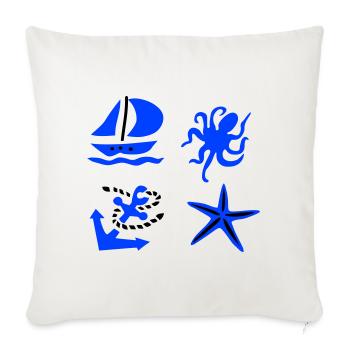 maritime - Sofa pillowcase 17,3'' x 17,3'' (45 x 45 cm) - natural white - Front