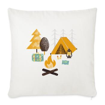 Lagerfeuer - Sofakissenbezug 45 x 45 cm - Naturweiß  - Vorne