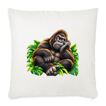 Loungegorilla im Dschungel - Sofakissenbezug 45 x 45 cm - Naturweiß  - Vorne