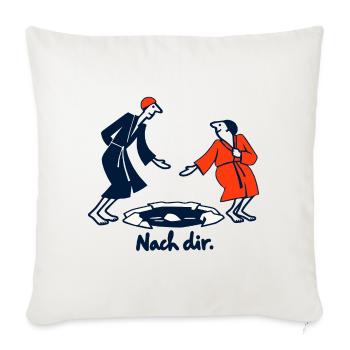 Eisbaden lustig: Nach dir! Geschenk für Eisbader - Sofakissenbezug 45 x 45 cm - Naturweiß  - Vorne