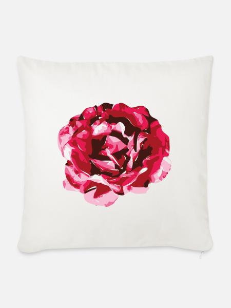 Rose Rosen Blume Blüte Garten Natur Geschenk - Sofakissenbezug 45 x 45 cm - Naturweiß