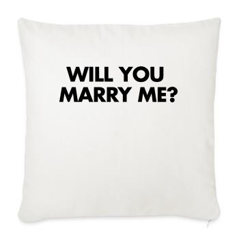 Marry Me - Housse de coussin décorative 45 x 45 cm - blanc nature - Devant