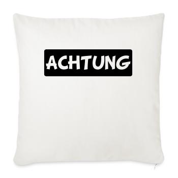 achtung - Sofakissenbezug 45 x 45 cm - Naturweiß  - Vorne