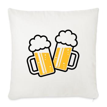 2 Clinking Beer Glasses For A Cheer! (2C) - Sofa pillowcase 17,3'' x 17,3'' (45 x 45 cm) - natural white - Front