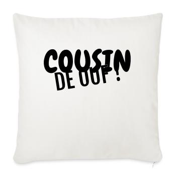 Oncle / Tante / Cousin / Cousine - Housse de coussin décorative 45 x 45 cm - blanc nature - Devant