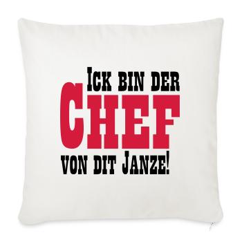Chef von dit janze - Sofakissenbezug 45 x 45 cm - Naturweiß  - Vorne