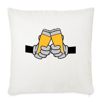 2 Friends Toast Beer Glass - Sofa pillowcase 17,3'' x 17,3'' (45 x 45 cm) - natural white - Front