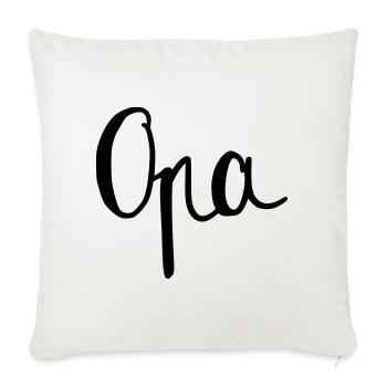 Opa - Sofakissenbezug 45 x 45 cm - Naturweiß  - Vorne
