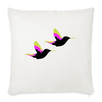 Hummingbird Birds - Sofa pillowcase 17,3'' x 17,3'' (45 x 45 cm) - natural white - Front