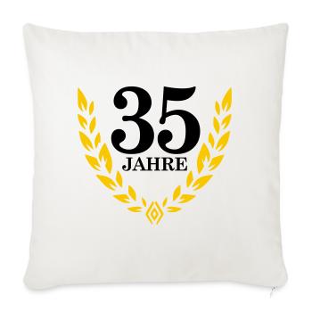 Jubiläum 35 Jahre Lorbeerkranz - Sofakissenbezug 45 x 45 cm - Naturweiß  - Vorne