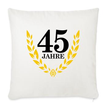 Jubiläum 45 Jahre Lorbeerkranz - Sofakissenbezug 45 x 45 cm - Naturweiß  - Vorne
