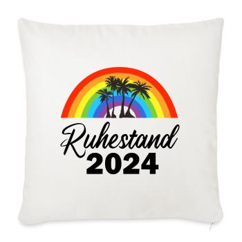 Retraite 2024 Retraité Pension Retraité Drôle - Housse de coussin décorative 45 x 45 cm - blanc nature - Devant