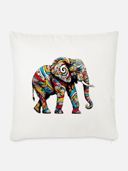 Elefant - Sofakissenbezug 45 x 45 cm - Naturweiß 