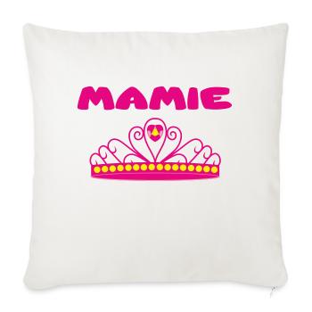 MAMIE - Housse de coussin décorative 45 x 45 cm - blanc nature - Devant