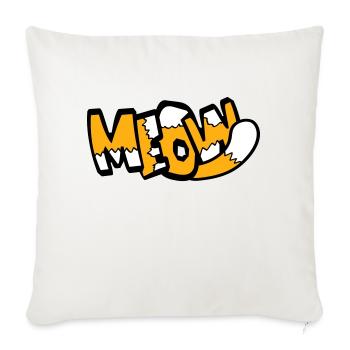 Meow Cat Comic Text Meow Funny Cartoon Quote - Sofa pillowcase 17,3'' x 17,3'' (45 x 45 cm) - natural white - Front
