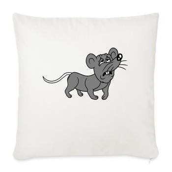 Souris épuisée triste désespérément fatiguée souffrance douce - Housse de coussin décorative 45 x 45 cm - blanc nature - Devant