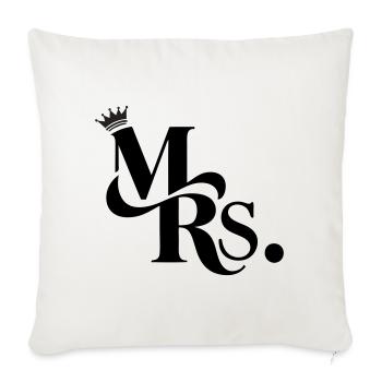 Mrs. & Krone, personnalisable - Housse de coussin décorative 45 x 45 cm - blanc nature - Devant
