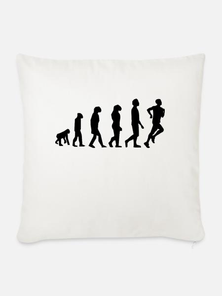 Evolution Joggen / Jogger - Sofakissenbezug 45 x 45 cm - Naturweiß