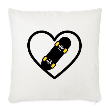 Skateboard Heart Sport Street Passion - Sofa pillowcase 17,3'' x 17,3'' (45 x 45 cm) - natural white - Front