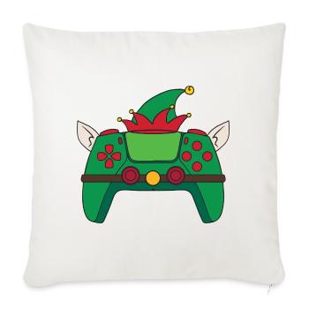 Elf Video Game Controller Christmas Gamer Elf - Sofa pillowcase 17,3'' x 17,3'' (45 x 45 cm) - natural white - Front