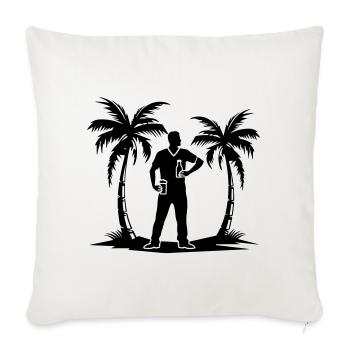 Holiday Palm Trees Beach Silhouette - Sofa pillowcase 17,3'' x 17,3'' (45 x 45 cm) - natural white - Front