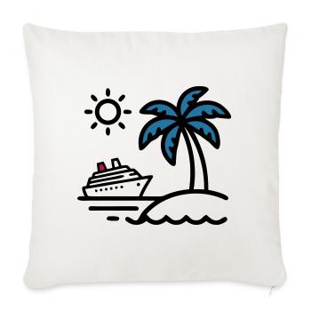 Vacances de Palm à Cruise Island - Housse de coussin décorative 45 x 45 cm - blanc nature - Devant