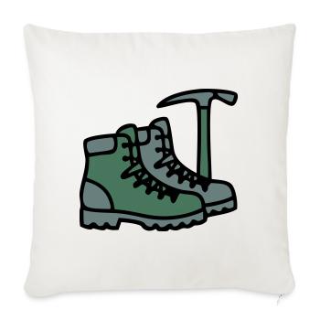 Wanderschuhe Eispickel Bergsteiger Alpen Wanderer - Sofa pillowcase 17,3'' x 17,3'' (45 x 45 cm) - natural white - Front