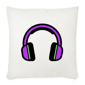 Silhouette musicale des écouteurs - Housse de coussin décorative 45 x 45 cm - blanc nature - Devant