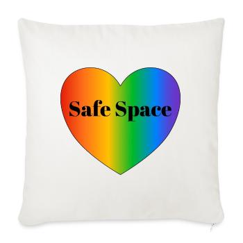 Espace sûr drapeau de la fierté LGBT - Housse de coussin décorative 45 x 45 cm - blanc nature - Devant