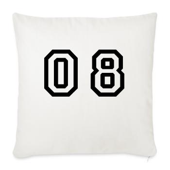 number - 08 - zero eight - Sofa pillowcase 17,3'' x 17,3'' (45 x 45 cm) - natural white - Front