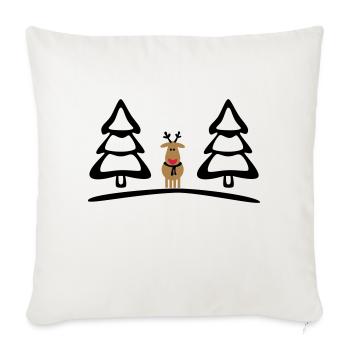 christmas reindeer - Sofa pillowcase 17,3'' x 17,3'' (45 x 45 cm) - natural white - Front