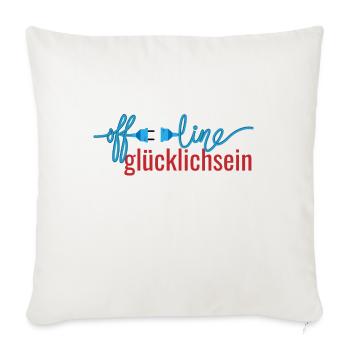 offline glücklichsein - Sofakissenbezug 45 x 45 cm - Naturweiß  - Vorne