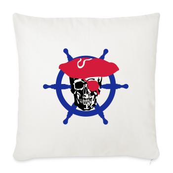 skull pirate - Sofa pillowcase 17,3'' x 17,3'' (45 x 45 cm) - natural white - Front