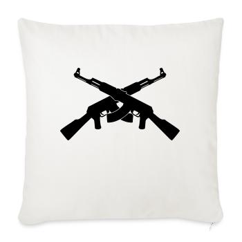 mitrailleuse AK47 kalachnikov geek gamer fun - Housse de coussin décorative 45 x 45 cm - blanc nature - Devant