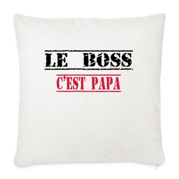 Le boss c'est papa - Sofa pillowcase 17,3'' x 17,3'' (45 x 45 cm) - natural white - Front