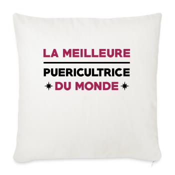 Puériculture / Puéricultrice / Bébé / Maternelle - Housse de coussin décorative 45 x 45 cm - blanc nature - Devant