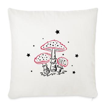 Fly agaric, fungi with stars, mushrooms - Sofa pillowcase 17,3'' x 17,3'' (45 x 45 cm) - natural white - Front