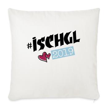 ischgl 2019 herzchen - Sofakissenbezug 45 x 45 cm - Naturweiß  - Vorne