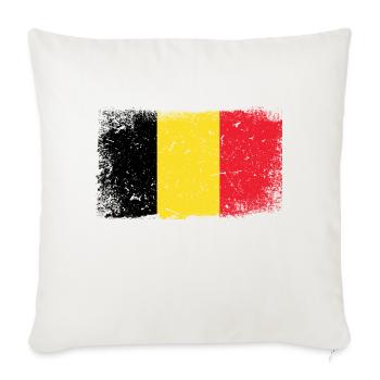 Belgium Flag - Sofa pillowcase 17,3'' x 17,3'' (45 x 45 cm) - natural white - Front