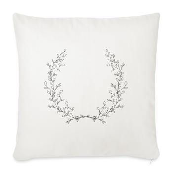 branches délicatement dessinées comme demi-couronne - Housse de coussin décorative 45 x 45 cm - blanc nature - Devant