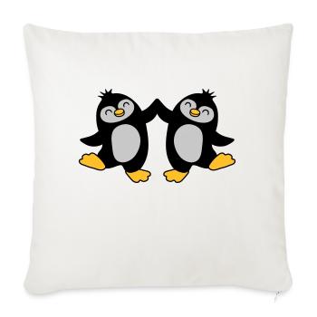 High Five Welcome Penguins - Sofa pillowcase 17,3'' x 17,3'' (45 x 45 cm) - natural white - Front