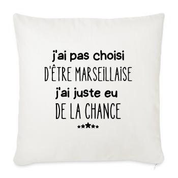 j'ai pas choisi d'être marseillaise - Housse de coussin décorative 45 x 45 cm - blanc nature - Devant