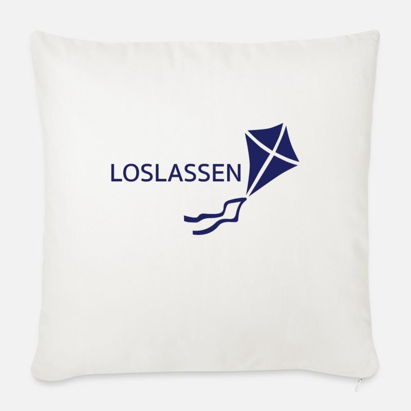 Loslassen in Maritim - Sofakissenbezug 45 x 45 cm - Naturweiß 