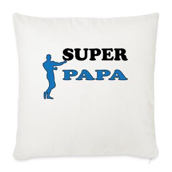 PAPA - Housse de coussin décorative 45 x 45 cm - blanc nature - Devant