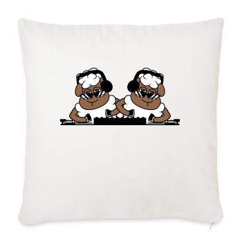 2 Cool DJ Sheep Sheep Mixer Party Music - Sofa pillowcase 17,3'' x 17,3'' (45 x 45 cm) - natural white - Front