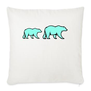 Ours polaires - Housse de coussin décorative 45 x 45 cm - blanc nature - Devant